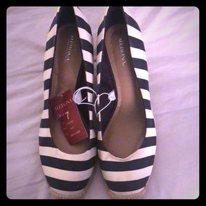 Navy/white stripe espadrilles